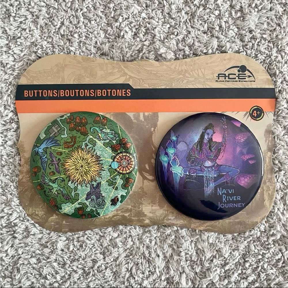 ❄️5/$20 Disney World Parks Pandora Avatar Button Set Na’vi River Journey